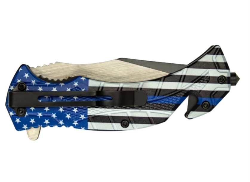 Thin Blue Line | Master USA AO Rescue Knife - Master USA at Uppercut Tactical